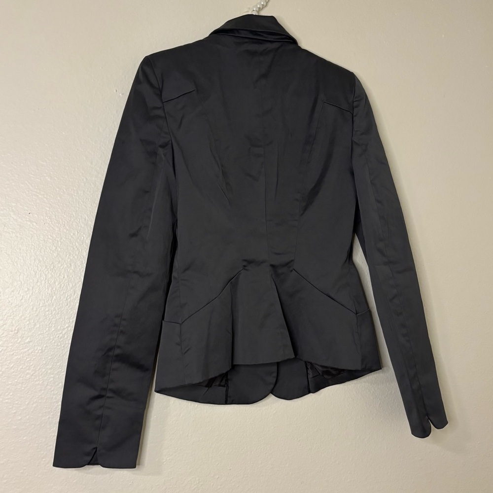 Forever 21 Women Gray Satin Double Breasted Fitted Blazer - Picture 10 of 10